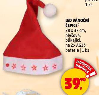 LED VÁNOČNÍ ČEPICE