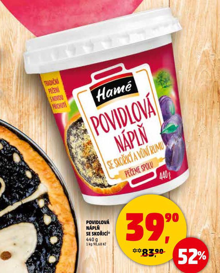 POVIDLOVÁ NÁPLŇ SE SKOŘICÍ