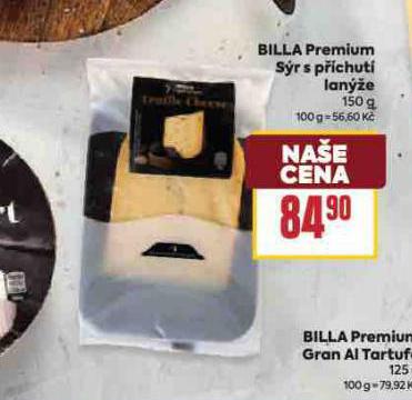 BILLA PREMIUM SÝR S PŘÍCHUTÍ LANÝŽE