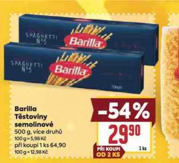 BARILLA TSTOVINY SEMOLINOV