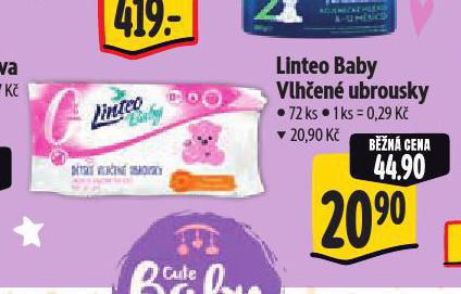 LINTEO BABY DĚTSKÉ VLHČENÉ UBROUSKY