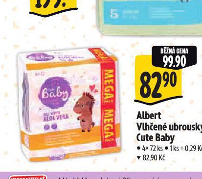 CUTE BABY VLHČENÉ UBROUSKY