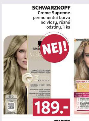 SCHWARZKOPF CREME SUPREME PERMANENTN BARVA NA VLASY
