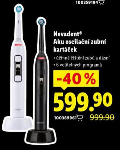 NEVADENT AKU OSCILAN ZUBN KARTEK