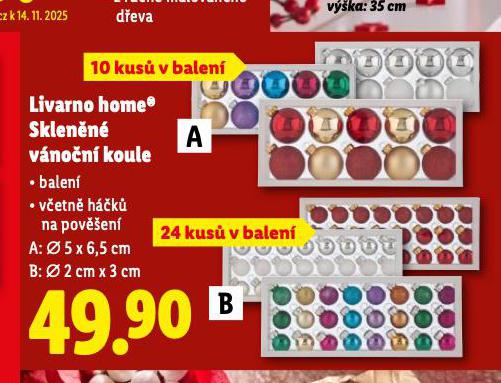 LIVARNO HOME SKLENĚNÉ VÁNOČNÍ KOULE