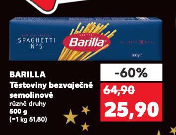 BARILLA TSTOVINY BEZVAJEN SEMOLINOV