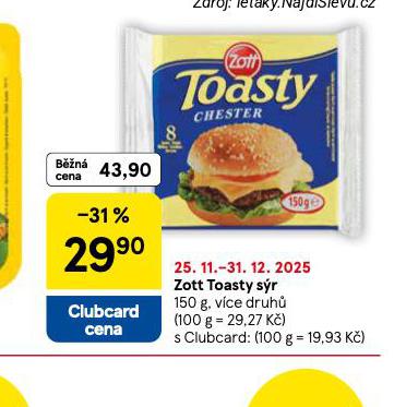 ZOTT TOASTOVÝ SÝR