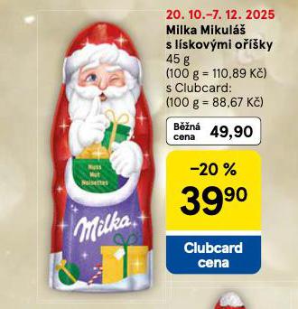 MILKA MIKULÁŠ S LÍSKOVÝMI OŘÍŠKY