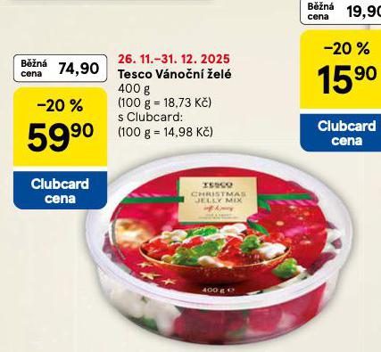 TESCO VÁNOČNÍ ŽELÉ