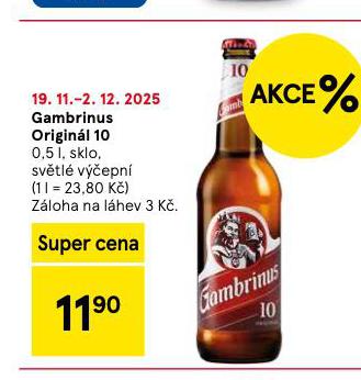 PIVO GAMBRINUS ORIGINL 10