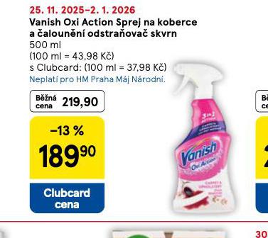 VANISH OXI ACTION SPREJ NA KOBERCE A ALOUNN ODSTRAOVA SKVRN