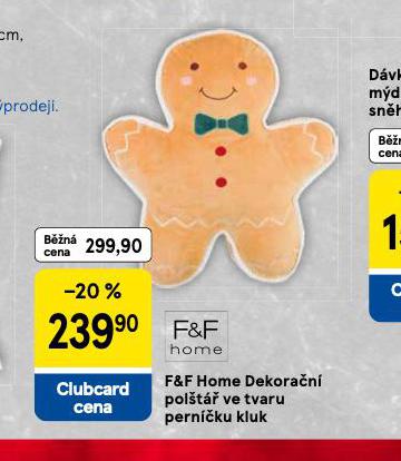 DEKORAČNÍ POLŠTÁŘ VE TVARU PERNÍČKU KLUK