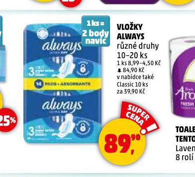 ALWAYS DÁMSKÉ VLOŽKY