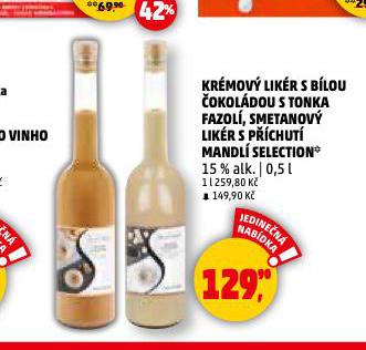 SMETANOVÝ LIKÉR S PŘÍCHUTÍ MANDLÍ SELECTION