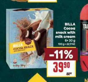 BILLA COCOA SNACK WITH MILK CREAM