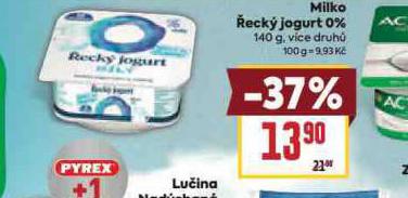 MILKO ŘECKÝ JOGURT 0%