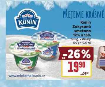 KUNÍN ZAKYSANÁ SMETANA 12% A 15%