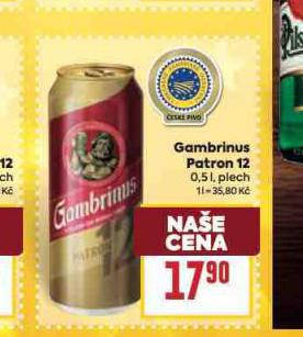 PIVO GAMBRINUS PATRON 12