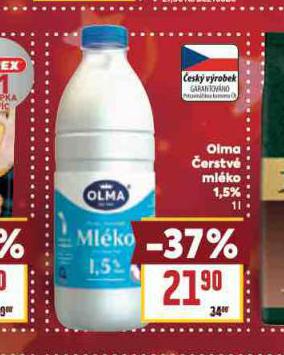 OLMA ČERSTVÉ MLÉKO 1,5%