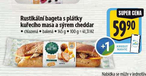RUSTIKLN BAGETA S PLTKY KUECHO MASA A SREM CHEDDAR