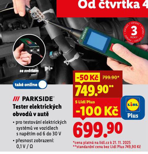 TESTER ELEKTRICKCH OBVOD V AUT