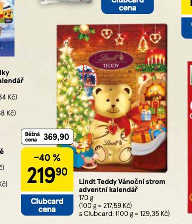 LINDT TEDDY VNON STROM ADVENTN KALEND