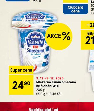 KUNÍN SMETANA KE ŠLEHÁNÍ 31%