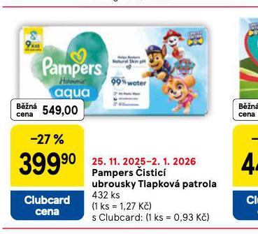 PAMPERS DĚTSKÉ VLHČENÉ UBROUSKY
