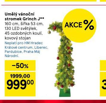 UMĚLÝ VÁNOČNÍ STROMEK GRINCH J