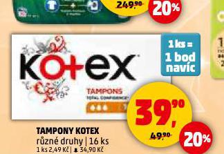 KOTEX DÁMSKÉ TAMPONY