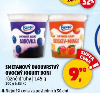 SMETANOV DVOUVRSTV OVOCN JOGURT