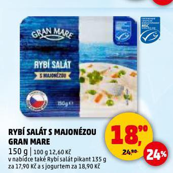 RYBÍ SALÁT S MAJONÉZOU GRAN MARE
