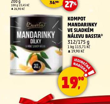 KOMPOT MANDARINKY VE SLADKM NLEVU BASSTA