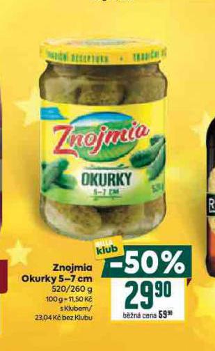 ZNOJMIA OKURKY 5-7 CM