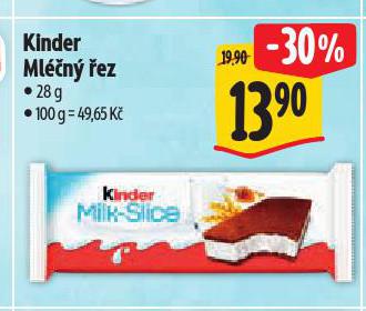 KINDER MLÉČNÝ ŘEZ