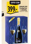BOHEMIA SEKT PRESTIGE BRUT + 2 SKLENIKY V DRKOV KRABICE