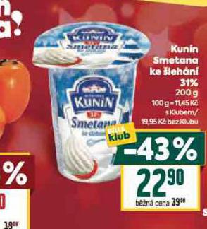 KUNÍN SMETANA KE ŠLEHÁNÍ