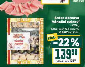 SRDCE DOMOVA VÁNOČNÍ CUKROVÍ