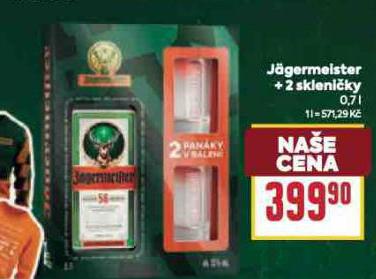 JÄGERMEISTER + 2 SKLENIČKY