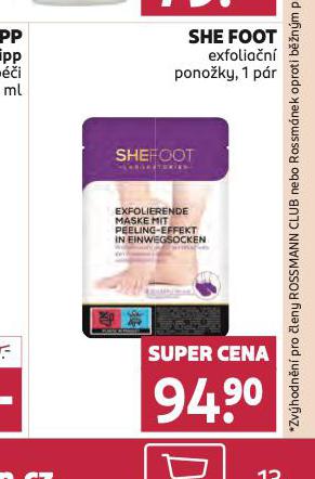SHE FOOT EXFOLIAČNÍ PONOŽKY