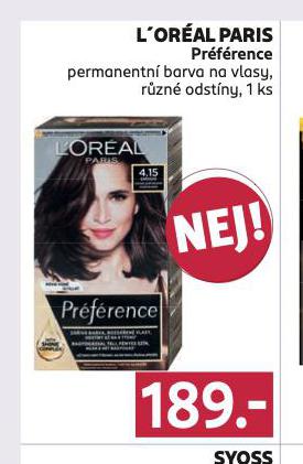 LOREAL PARIS PREFERENCE PERMANENTNÍ BARVA NA VLASY