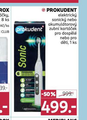 PROKUDENT ELEKTRICKÝ SONICKÝ NEBO AKUMULÁTOROVÝ ZUBNÍ KARTÁČEK