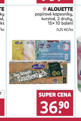ALOUETTE PAPÍROVÉ KAPESNÍKY