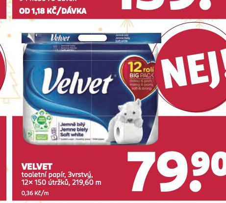 VELEVET TOALETNÍ PAPÍR