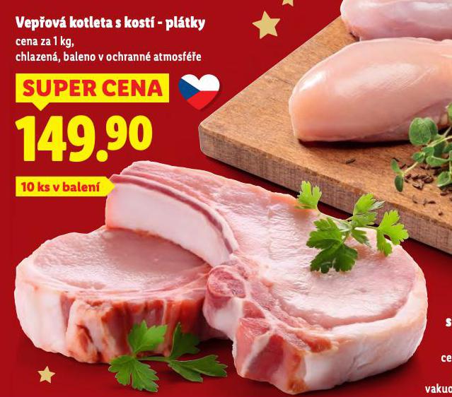 VEPŘOVÁ KOTLETA S KOSTÍ - PLÁTKY