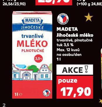 MADETA JIHOČESKÉ MLÉKO
