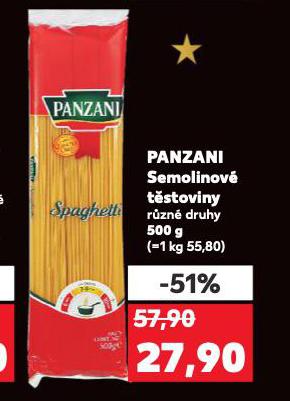 PANZANI SEMOLINOVÉ TĚSTOVINY