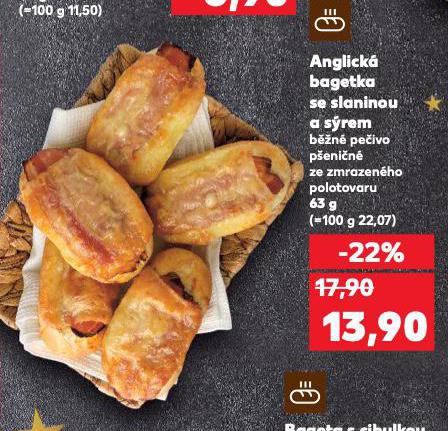 ANGLICKÁ BAGETKA SE SLANINOU A SÝREM