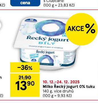 MILKO ŘECKÝ JOGURT 0% TUKU