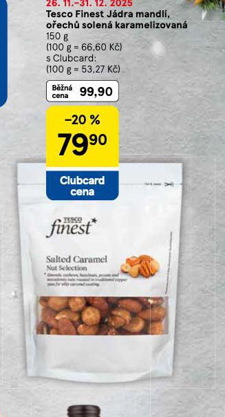 TESCO FINEST J�DRA MANDL�, O�ECH� SOLEN� KARAMELIZOVAN�